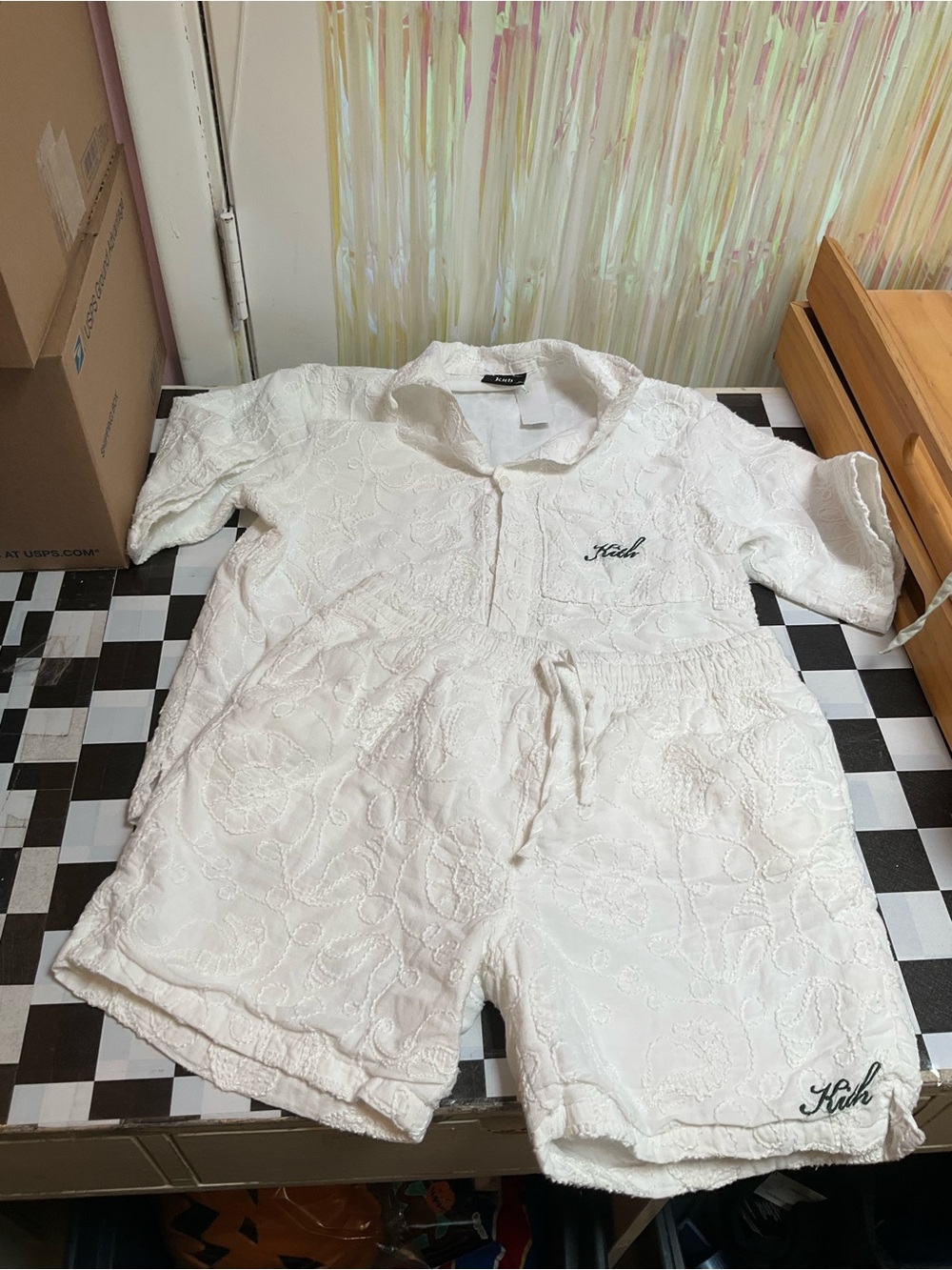 Kith White Embroidered Kids Pajama Set